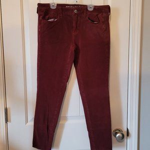 American Eagle Maroon Jegging Size 10